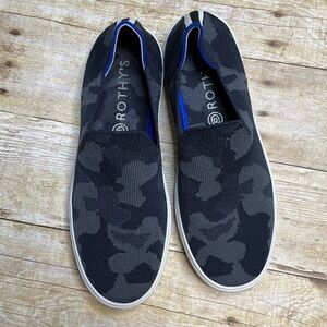 Rothy’s Original Slip On Sneaker In Gray Black Camo